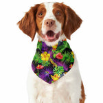 Dark Hawaiian Tropical Pattern Print Dog Bandana
