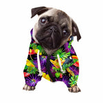 Dark Hawaiian Tropical Pattern Print Dog Zip Up Hoodie
