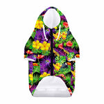 Dark Hawaiian Tropical Pattern Print Dog Zip Up Hoodie