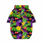 Dark Hawaiian Tropical Pattern Print Dog Zip Up Hoodie