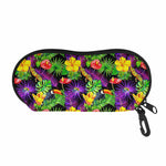 Dark Hawaiian Tropical Pattern Print Glasses Case