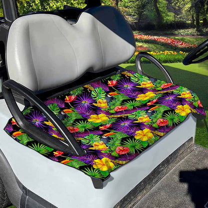 Dark Hawaiian Tropical Pattern Print Golf Cart Seat Cover
