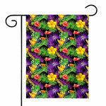 Dark Hawaiian Tropical Pattern Print House Flag