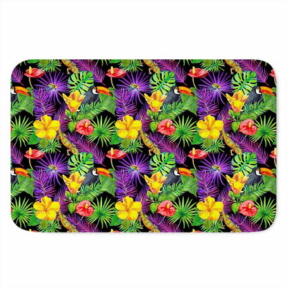 Dark Hawaiian Tropical Pattern Print Indoor Door Mat