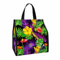 Dark Hawaiian Tropical Pattern Print Insulated Lunch Tote
