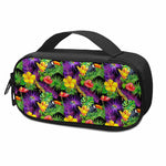Dark Hawaiian Tropical Pattern Print Insulin Cooler Travel Case