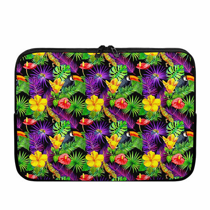 Dark Hawaiian Tropical Pattern Print Laptop Sleeve