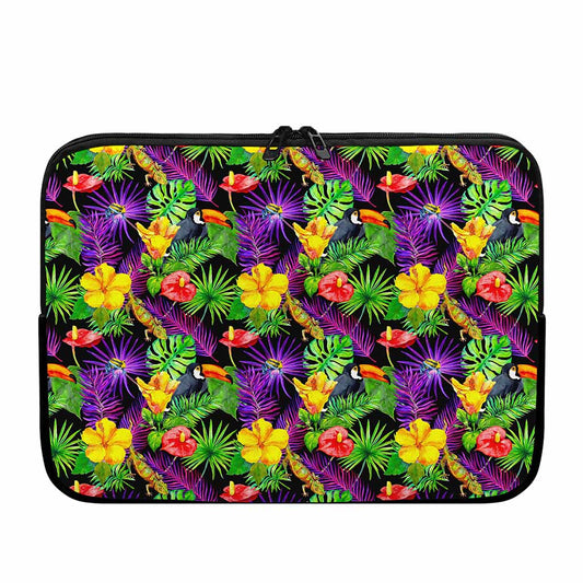 Dark Hawaiian Tropical Pattern Print Laptop Sleeve
