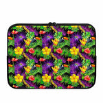 Dark Hawaiian Tropical Pattern Print Laptop Sleeve