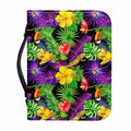 Dark Hawaiian Tropical Pattern Print Leather Bible Cover