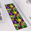 Dark Hawaiian Tropical Pattern Print Long Kitchen Mat