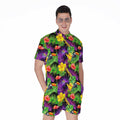 Dark Hawaiian Tropical Pattern Print Men's Romper