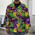 Dark Hawaiian Tropical Pattern Print Men's Shirt Jacket