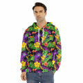 Dark Hawaiian Tropical Pattern Print Men's Velvet Pullover Hoodie