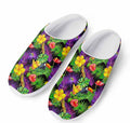 Dark Hawaiian Tropical Pattern Print Mesh Casual Shoes
