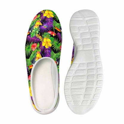 Dark Hawaiian Tropical Pattern Print Mesh Casual Shoes