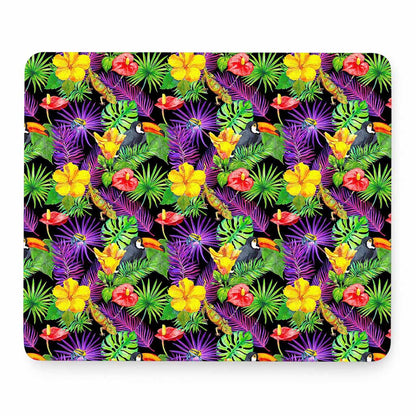 Dark Hawaiian Tropical Pattern Print Mouse Pad