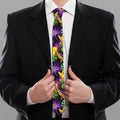 Dark Hawaiian Tropical Pattern Print Necktie