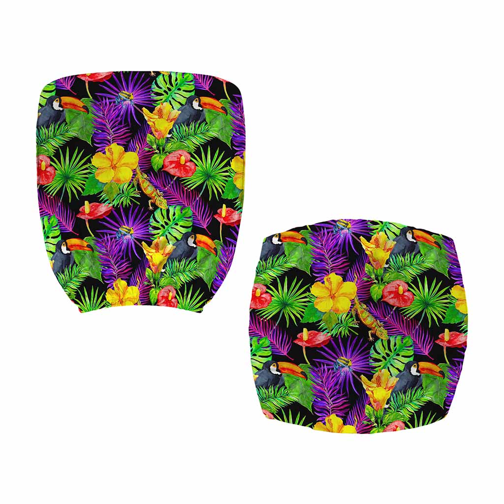 Dark Hawaiian Tropical Pattern Print Office Chair Cover