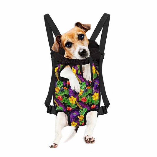 Dark Hawaiian Tropical Pattern Print Pet Carrier Backpack