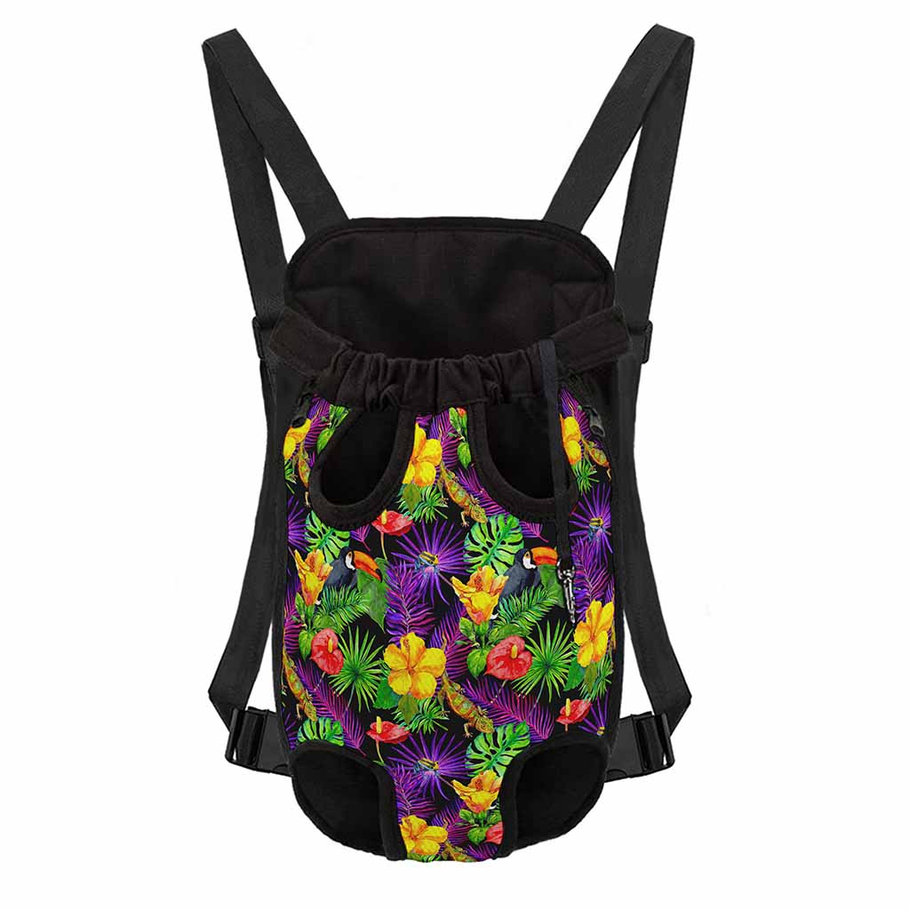 Dark Hawaiian Tropical Pattern Print Pet Carrier Backpack