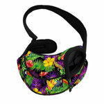 Dark Hawaiian Tropical Pattern Print Pet Sling Carrier