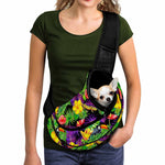 Dark Hawaiian Tropical Pattern Print Pet Sling Carrier
