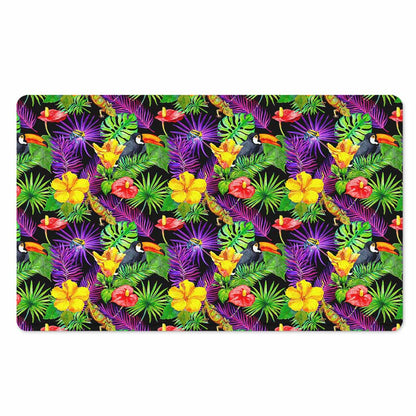 Dark Hawaiian Tropical Pattern Print Polyester Doormat