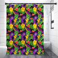 Dark Hawaiian Tropical Pattern Print Premium Shower Curtain