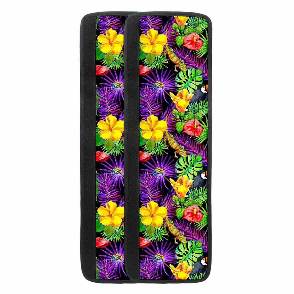 Dark Hawaiian Tropical Pattern Print Refrigerator Handle Covers