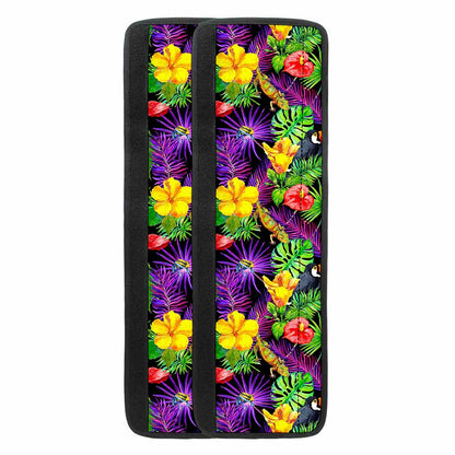 Dark Hawaiian Tropical Pattern Print Refrigerator Handle Covers