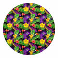 Dark Hawaiian Tropical Pattern Print Round Blanket