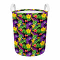Dark Hawaiian Tropical Pattern Print Round Laundry Basket