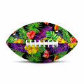 Dark Hawaiian Tropical Pattern Print Rugby Ball