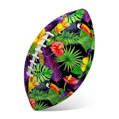 Dark Hawaiian Tropical Pattern Print Rugby Ball