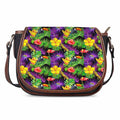 Dark Hawaiian Tropical Pattern Print Saddle Bag