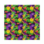 Dark Hawaiian Tropical Pattern Print Silk Bandana