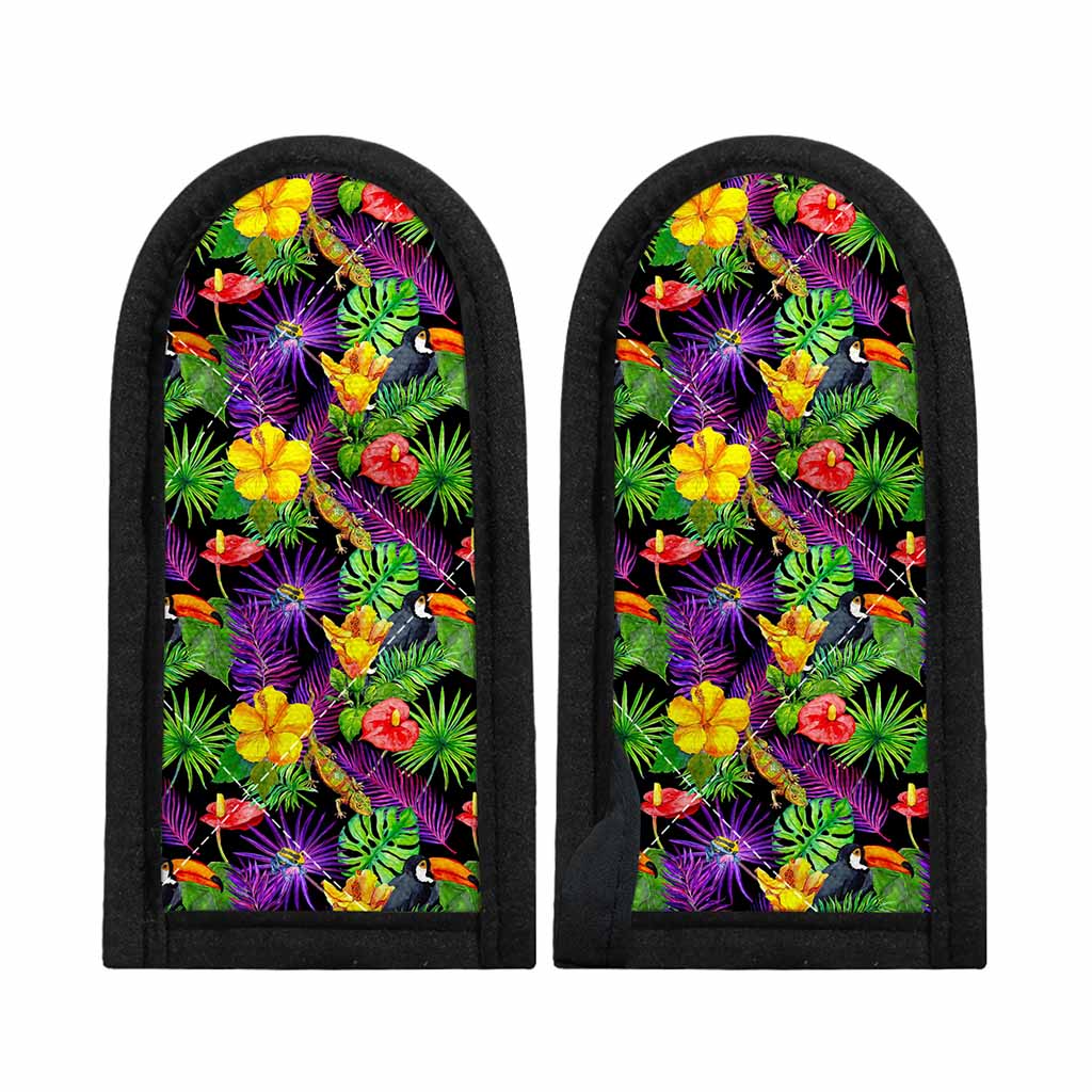 Dark Hawaiian Tropical Pattern Print Skillet Handle Cover