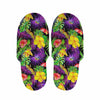 Dark Hawaiian Tropical Pattern Print Slippers