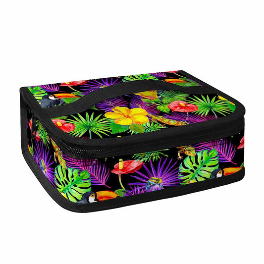Dark Hawaiian Tropical Pattern Print Small Lunch Bag