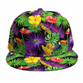 Dark Hawaiian Tropical Pattern Print Snapback Cap