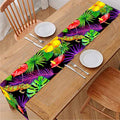 Dark Hawaiian Tropical Pattern Print Table Runner