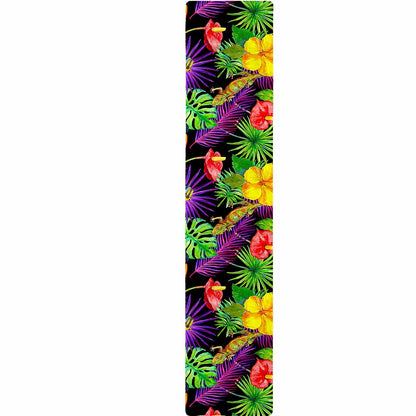 Dark Hawaiian Tropical Pattern Print Table Runner