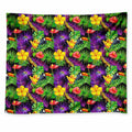 Dark Hawaiian Tropical Pattern Print Tapestry