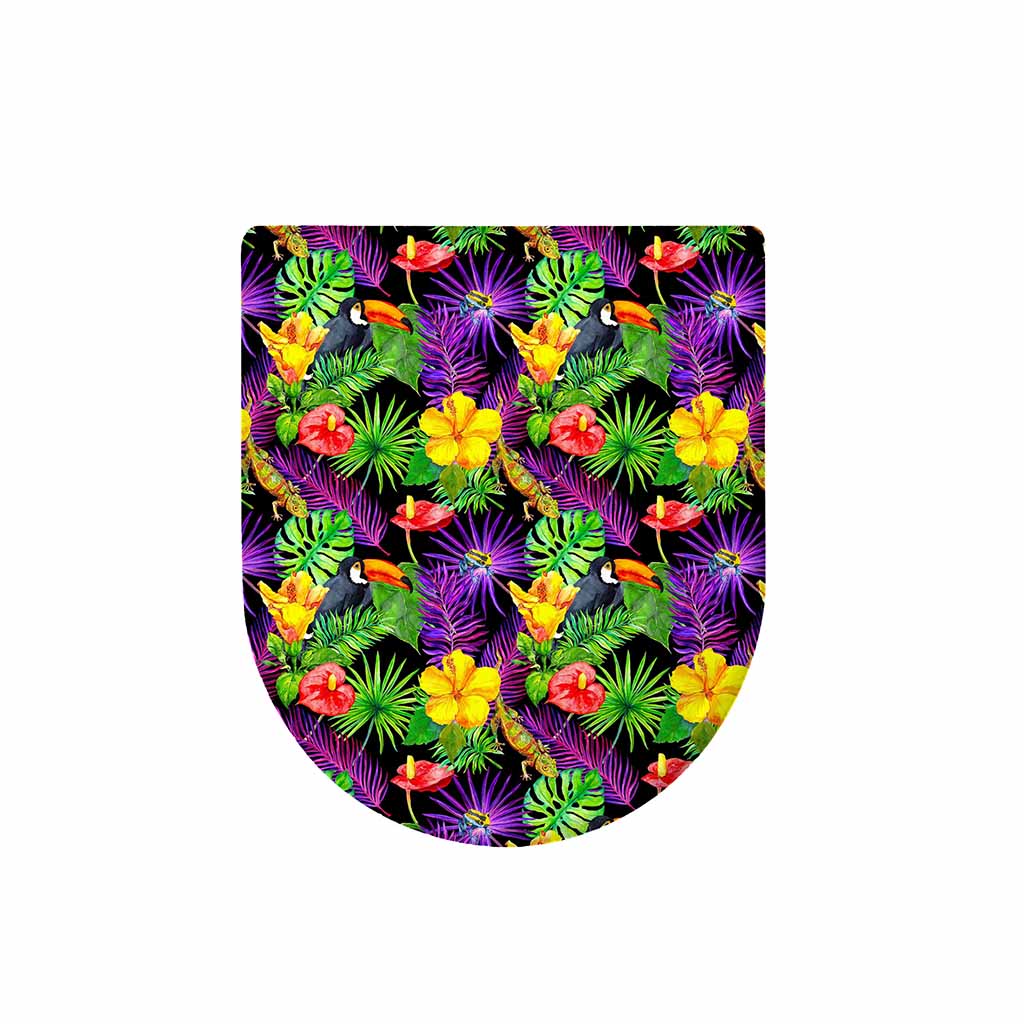 Dark Hawaiian Tropical Pattern Print Toilet Lid Cover