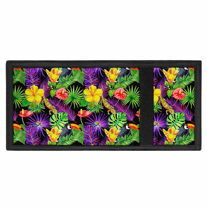 Dark Hawaiian Tropical Pattern Print Trifold Wallet