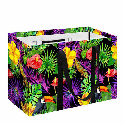 Dark Hawaiian Tropical Pattern Print Utility Tote Bag