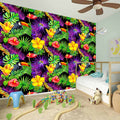 Dark Hawaiian Tropical Pattern Print Wall Sticker