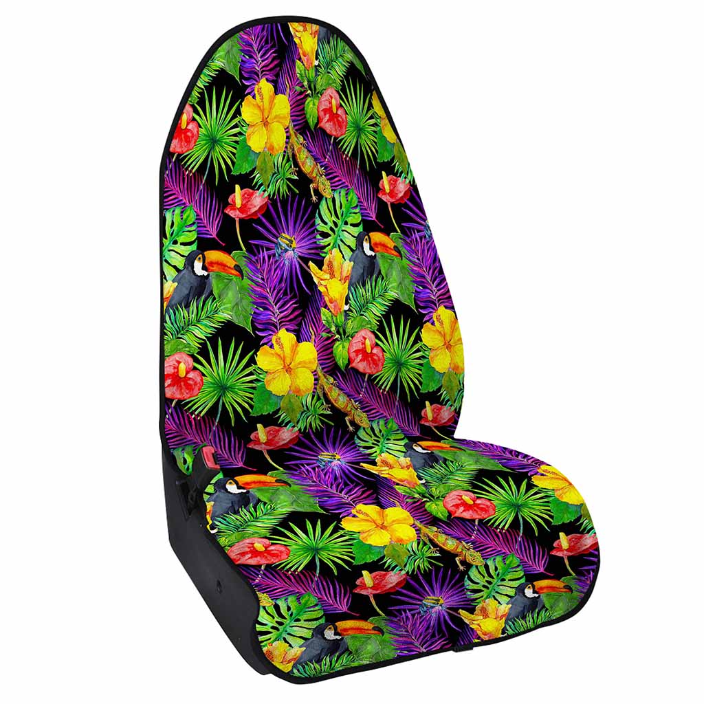 Dark Hawaiian Tropical Pattern Print Waterproof Car Seat Cover