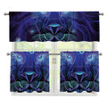 Dark Leo Zodiac Sign Print 3 Piece Kitchen Curtains